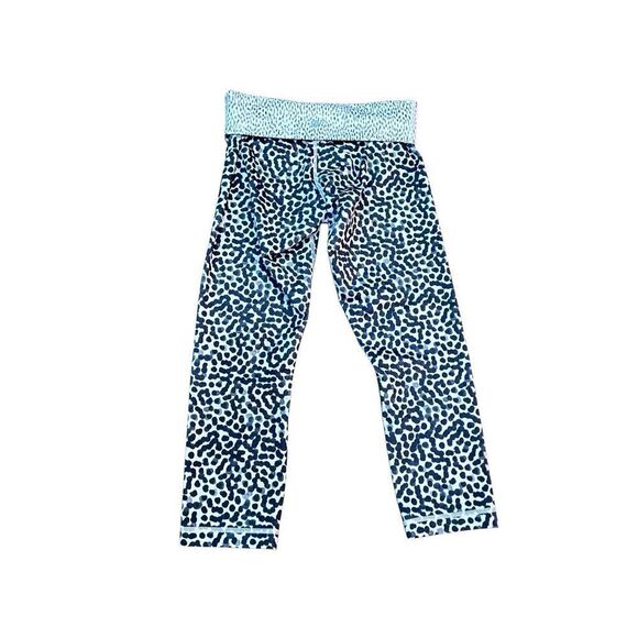 Lululemon Leopard Print Fold Down Waist Capri Leggings Size 4 - Picture 3 of 3